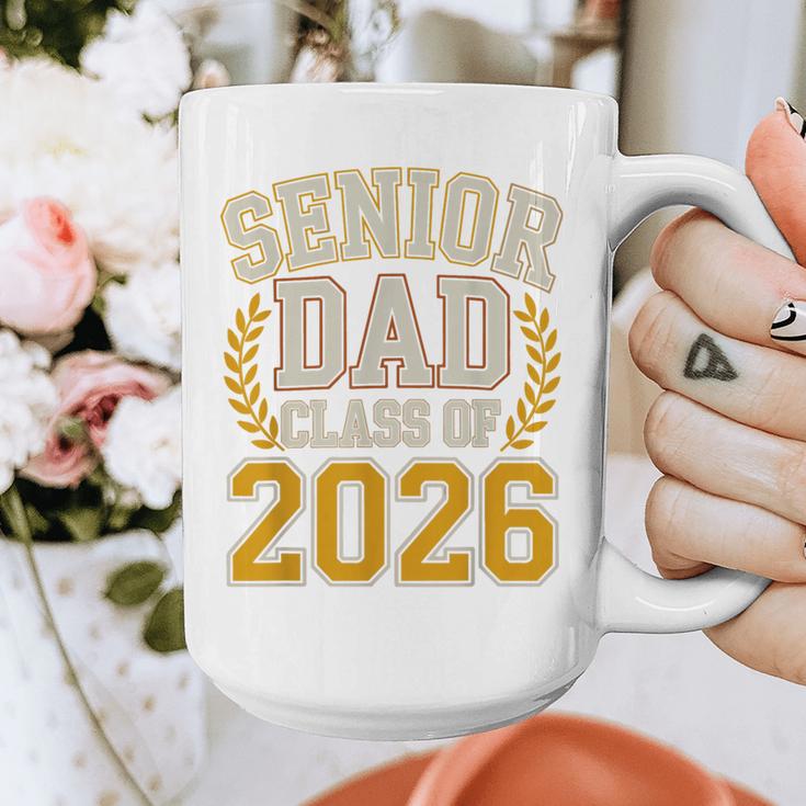 Senior Dad Class Of 2026 Purple Yellow Vintage Graduation Graphic Print Coffee Mug