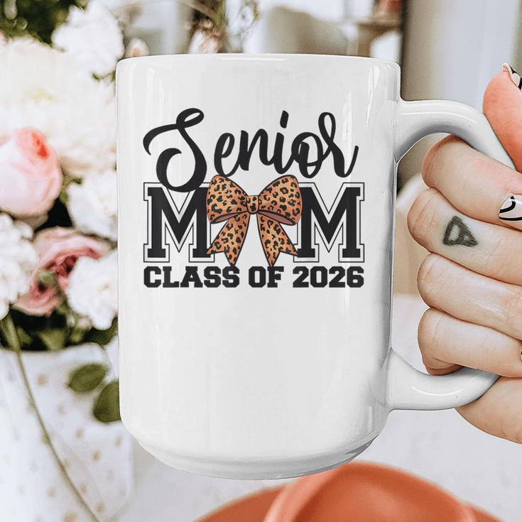 Senior Mom Class Of 2026 Graduation Leopard Coquette Bow Graphic Print Coffee Mug