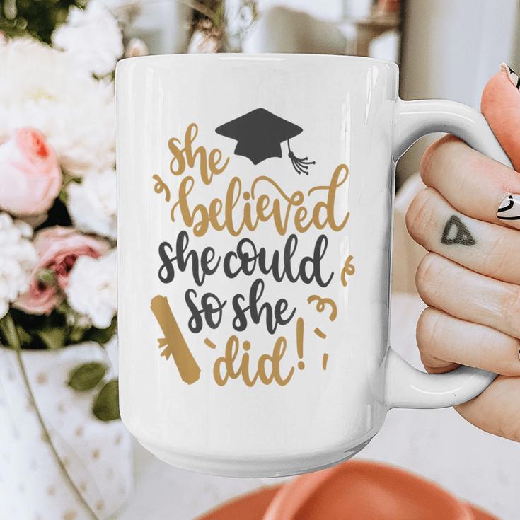 She Believed She Could So She Did Graduation Shirt Graphic Print Coffee Mug
