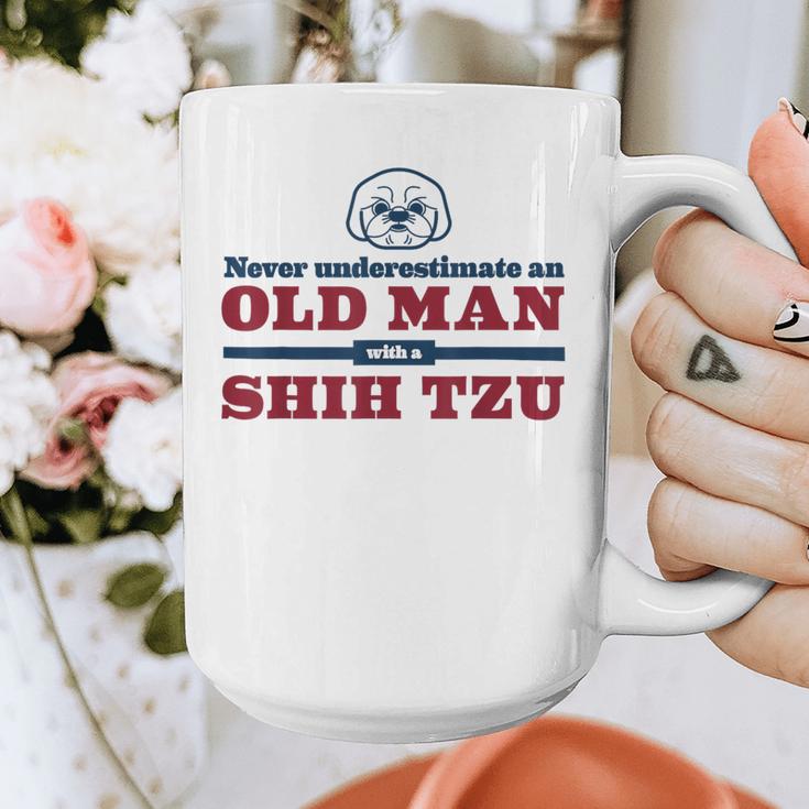 Shih Tzu Dad Shirt Never Underestimate An Old Man Gift Tee Graphic Print Coffee Mug