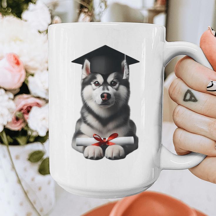 Siberian Husky Dog Graduation Cap Training School Graduate Men Women Kids Graphic Print Coffee Mug