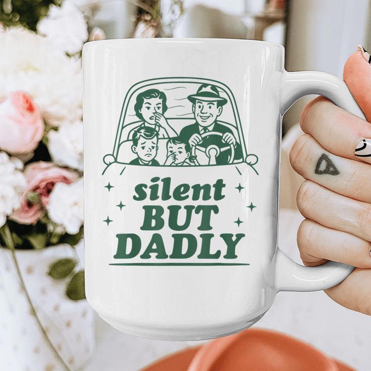 Silent But Dadly Father's Day Fart Dad Farting Vintage Graphic Print Coffee Mug