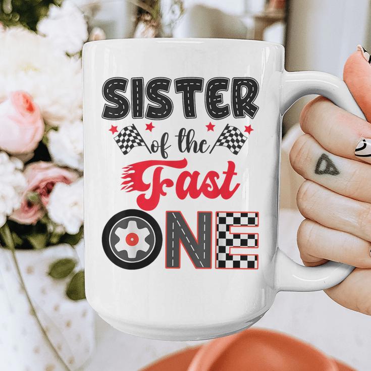Sister Of The Fast One Car Racing Dad 1St Birthday Boy Graphic Print Coffee Mug Sister Of The Fast One Car Racing Dad 1St Birthday Boy Graphic Print Coffee Mug