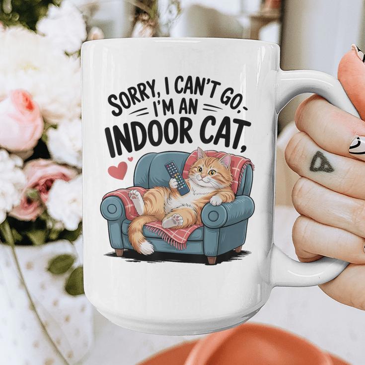 Sorry I Can’t Go I’m An Indoor Cat Couch Introvert Cat Graphic Print Coffee Mug