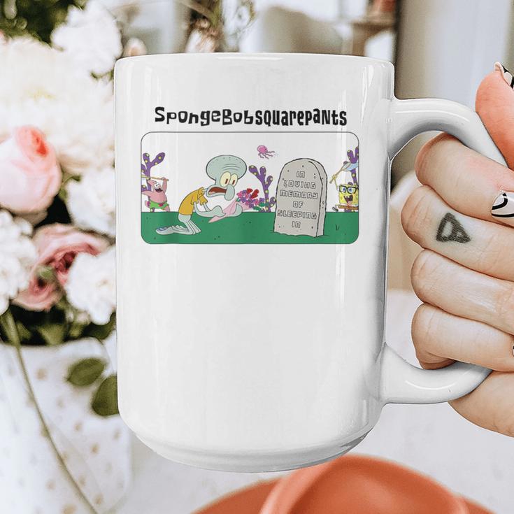 SpongeBob SquarePants In Loving Memory Of Sleeping In Graphic Print Coffee Mug SpongeBob SquarePants In Loving Memory Of Sleeping In Graphic Print Coffee Mug