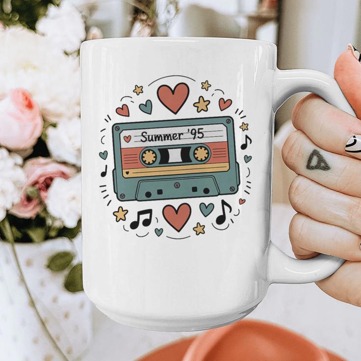 Summer ’95 Retro Cassette Tape Nostalgia Music Lover Premium Tri-Blend Graphic Print Coffee Mug
