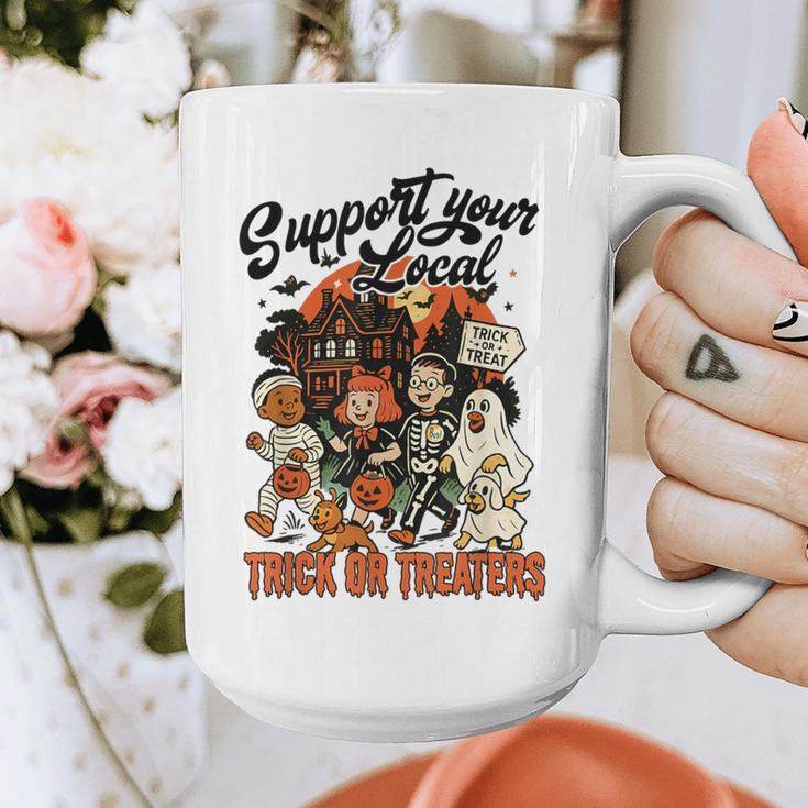 Support Your Local Trick Or Treaters Retro Spooky Nostalgia Graphic Print Coffee Mug