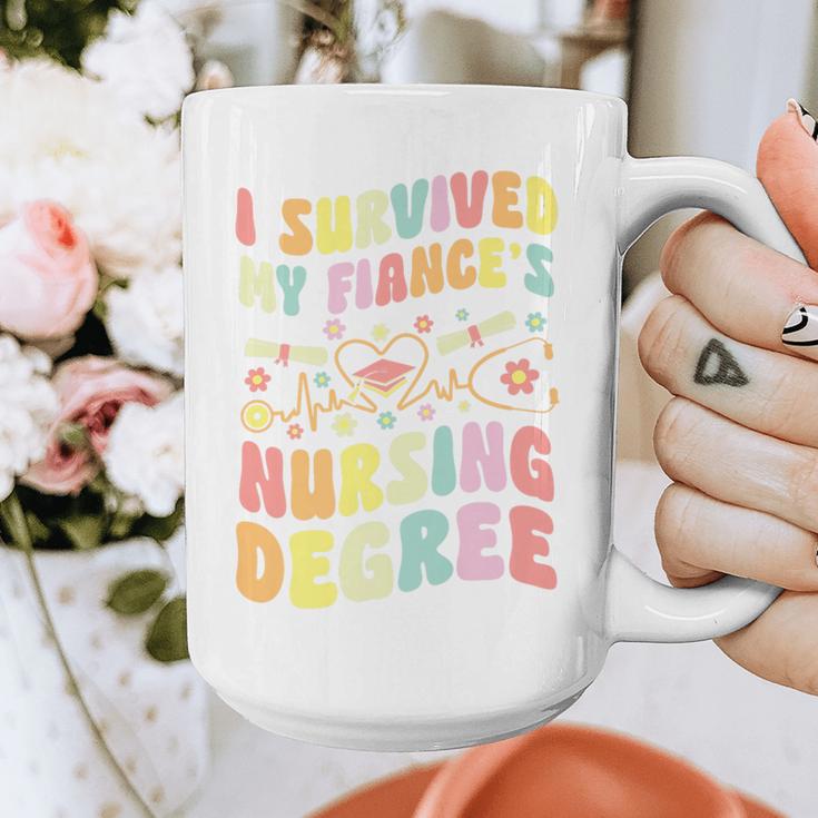 i Survived My Fiance's Nursing Degree Graduation Groovy Premium Graphic Print Coffee Mug