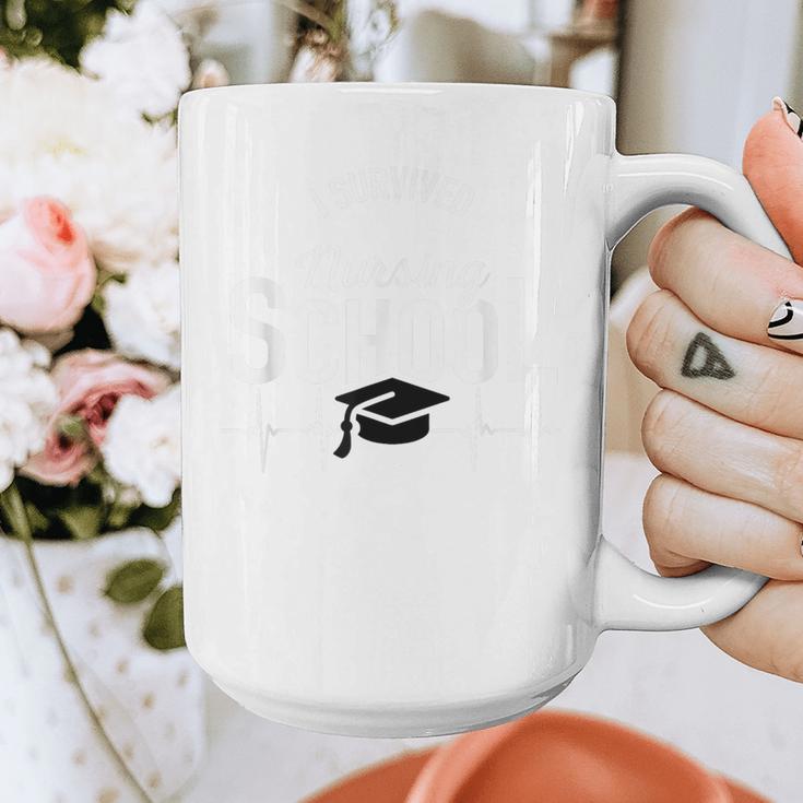 I Survived Nursing School Graduation RN NurseShirt Graphic Print Coffee Mug
