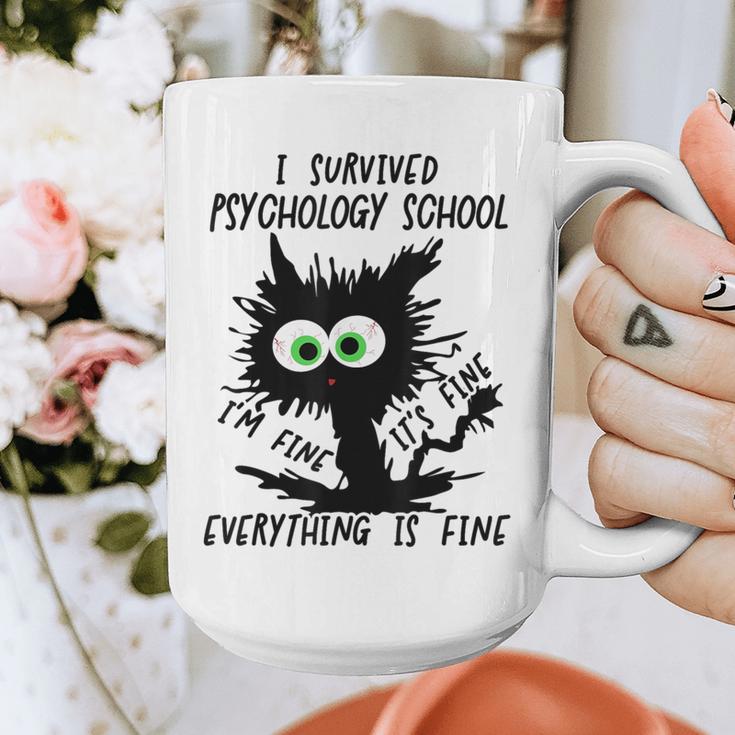I Survived Psychology School Graduation 2026 2027 Graphic Print Coffee Mug