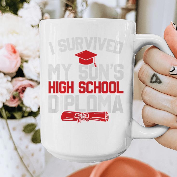 I Survived My Son's High School Diploma Graduation Premium Graphic Print Coffee Mug