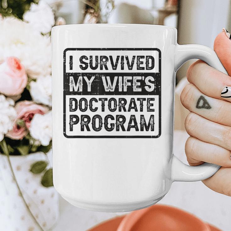 I Survived My Wife's Doctorate Program PhD Graduation Graphic Print Coffee Mug