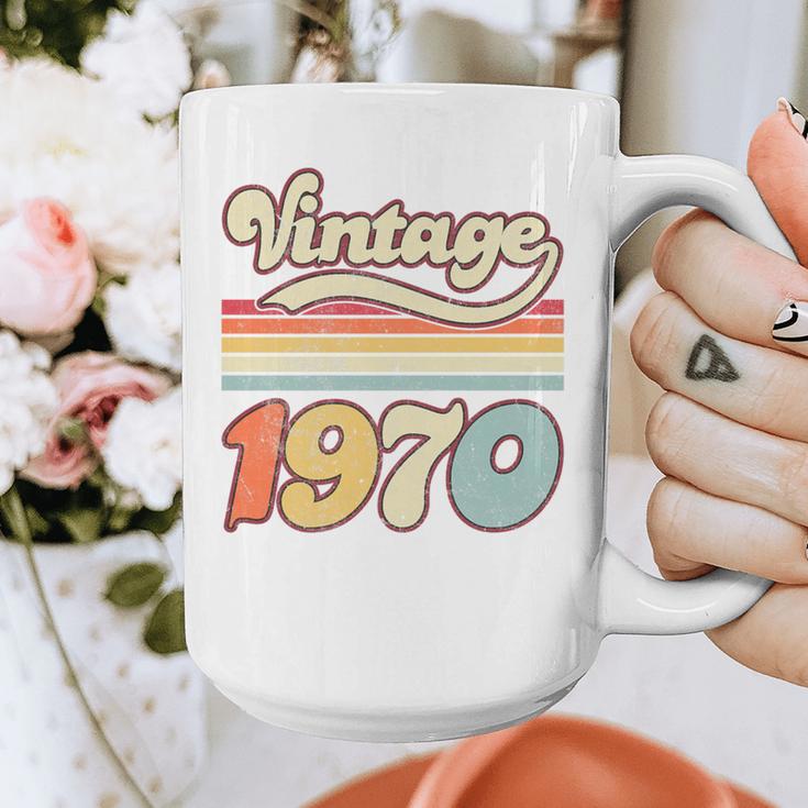 Vintage 1970 Birthday Retro Style 70's Born Nostalgia Outfit Premium Tri-Blend Graphic Print Coffee Mug