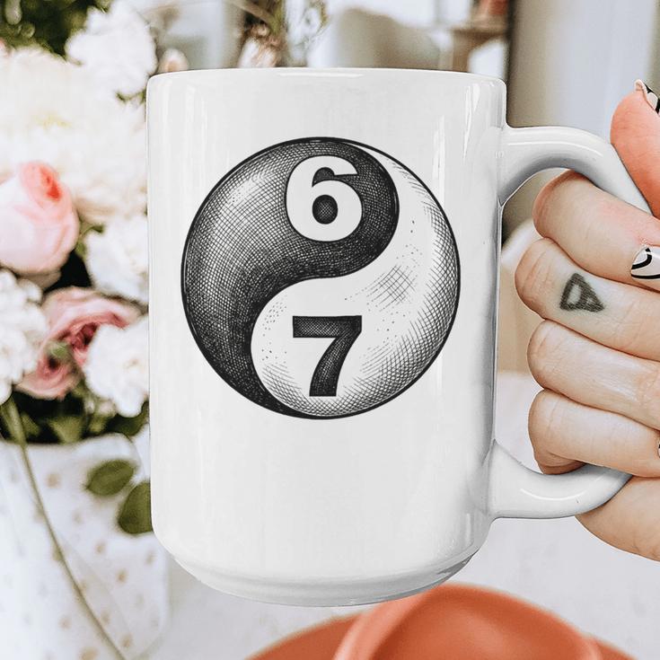 Vintage 6 7 Sketch Yin Yang Namaste Six Seven Nostalgia Graphic Print Coffee Mug