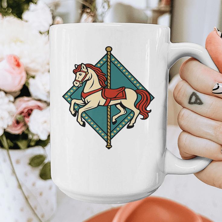 Vintage Carousel Horse Merry Go Round Nostalgia Art Premium Graphic Print Coffee Mug
