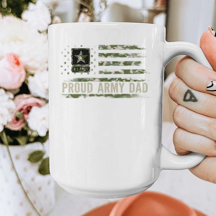 Vintage Proud Army Dad Camo American Flag Veteran Graphic Print Coffee Mug