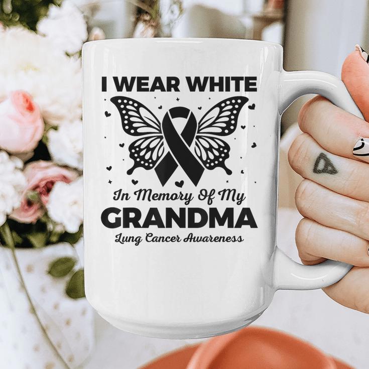 I Wear In Memory Of My Grandma Butterfly Lung Cancer Graphic Print Coffee Mug