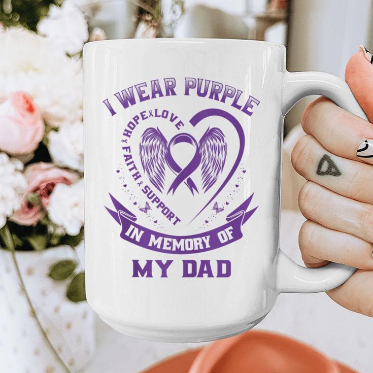 I Wear Purple In Memory Of My Dad Alzheimers Awareness Heart Graphic Print Coffee Mug I Wear Purple In Memory Of My Dad Alzheimers Awareness Heart Graphic Print Coffee Mug
