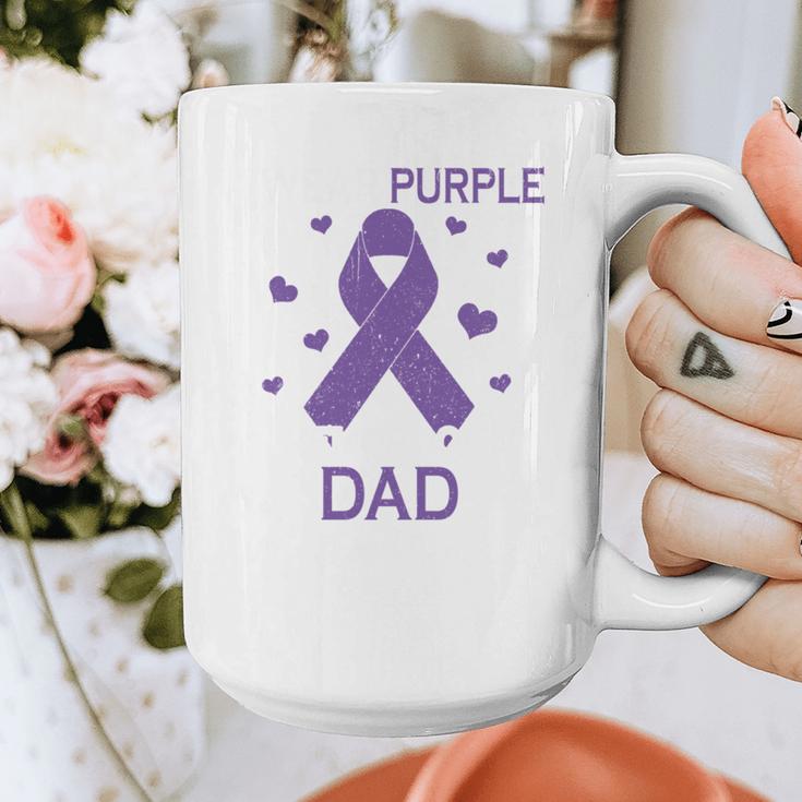 I Wear Purple In Memory Of Dad Pancreatic Cancer Awareness Graphic Print Coffee Mug