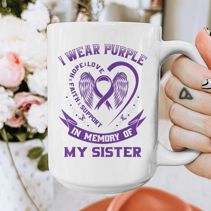 I Wear Purple In Memory Of My Sister Alzheimers Awareness Graphic Print Coffee Mug