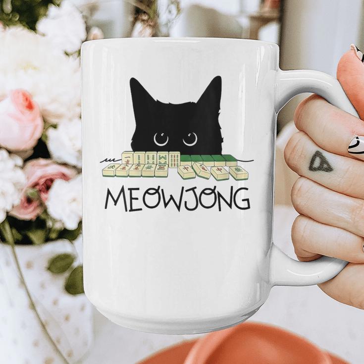 Women's Meowjong Cat Mahjong Chinese Game Cat Mom Dad Graphic Print Coffee Mug