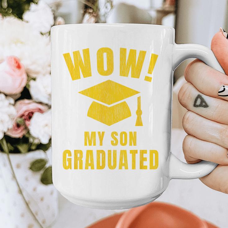 Wow My Son Graduated Mom Dad Of A Senior Graduation Graphic Print Coffee Mug