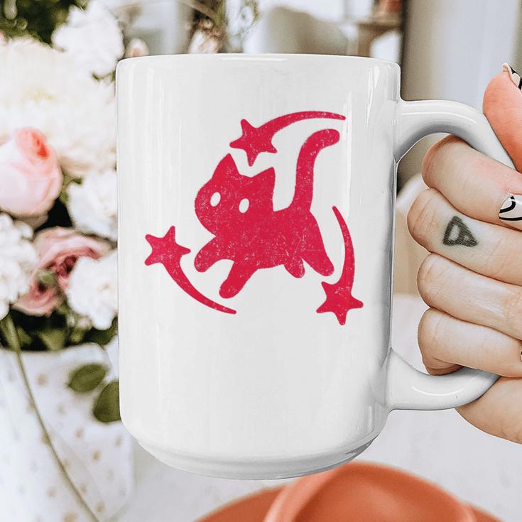 Yk2 Grunge Scary Cat With Shooting Stars 90s Nostalgia Graphic Print Coffee Mug