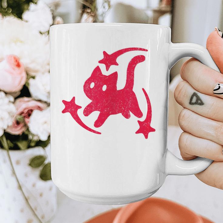Yk2 Grunge Scary Cat With Shooting Stars 90s Nostalgia Graphic Print Coffee Mug Yk2 Grunge Scary Cat With Shooting Stars 90s Nostalgia Graphic Print Coffee Mug