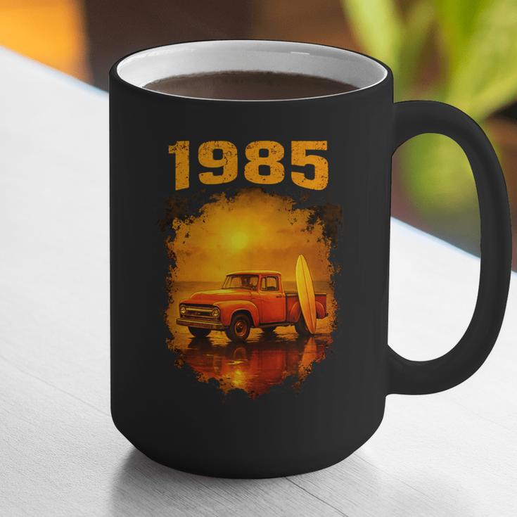 1985 Vintage Sunset Surf Truck Retro Beach Nostalgia Graphic Print Coffee Mug