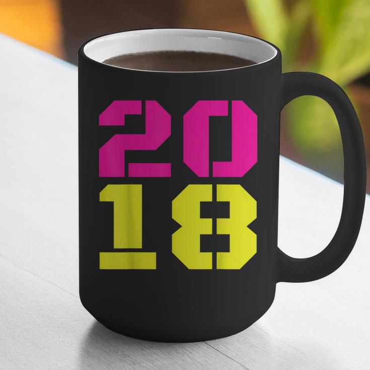 2018 Big Neon Numbers For The New Year Or Graduation Graphic Print Coffee Mug