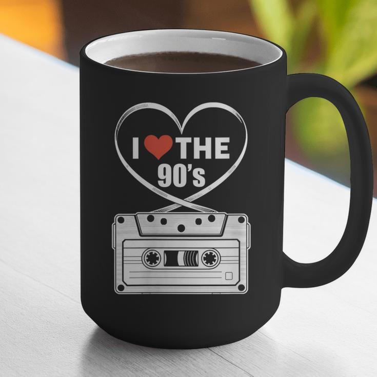 90s Nostalgia Cassette Heart Retro I Love The 90s Graphic Print Coffee Mug