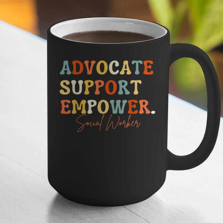 Advocate Support Empower Groovy Social Worker Graduation Graphic Print Coffee Mug