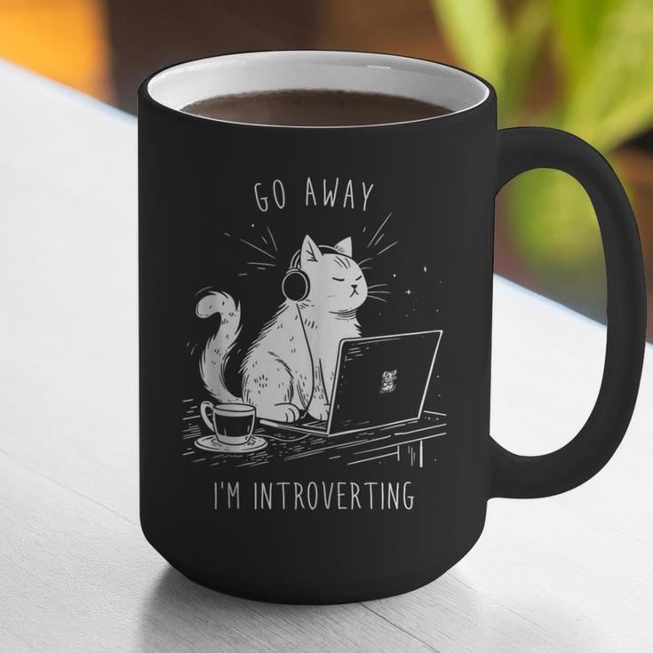Antisocial Introvert Cat With Coffee On Computer Emo Goth Graphic Print Coffee Mug Antisocial Introvert Cat With Coffee On Computer Emo Goth Graphic Print Coffee Mug