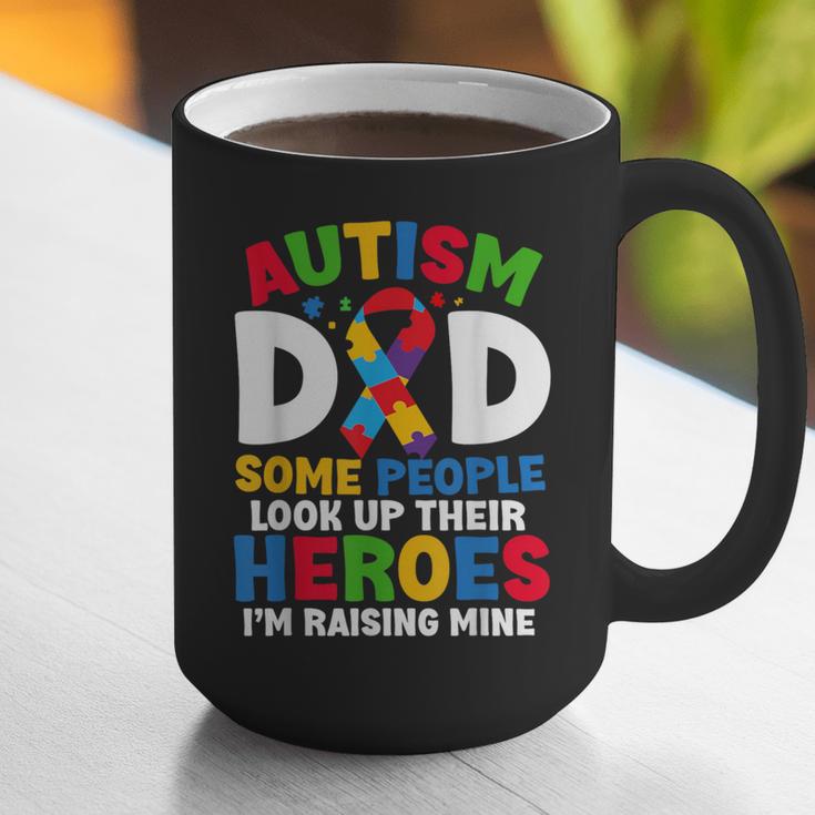 Autism Dad Puzzle Ribbon Proud Son Hero Autism Awareness Graphic Print Coffee Mug