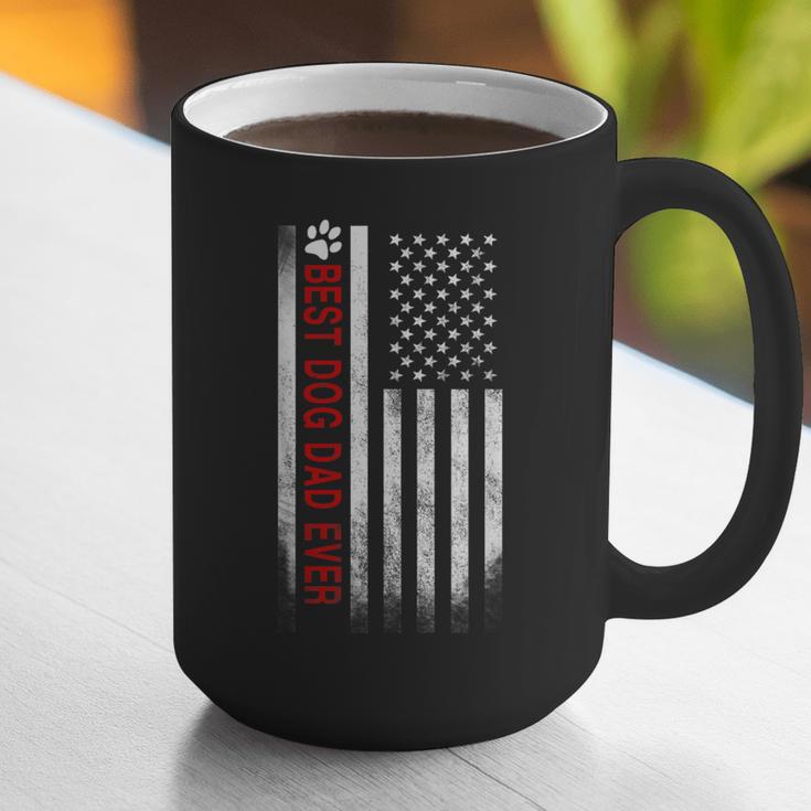 Best Dog Dad Ever American Flag For Best Father Graphic Print Coffee Mug
