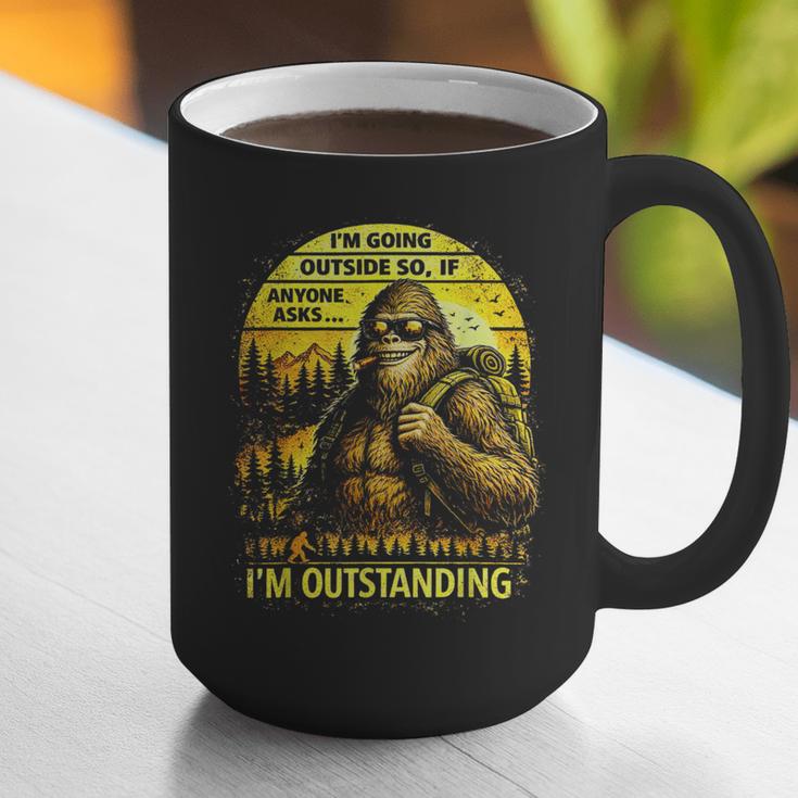 Bigfoot Outdoor Hiking Dad Joke Im Outstanding Sasquatch Graphic Print Coffee Mug
