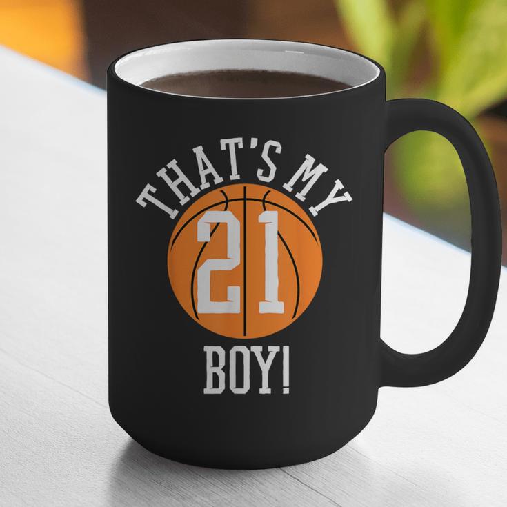 My Boy 21 Basketball Number 21 Jersey Basketball Mom Dad Graphic Print Coffee Mug
