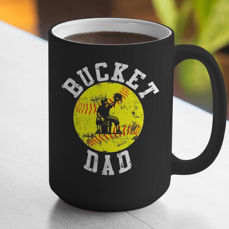 Bucket Dad Softball Dad Baseball Father's Coach Graphic Print Coffee Mug