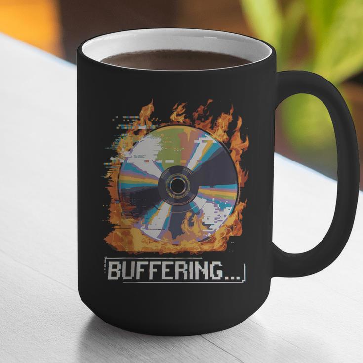 Buffering Glitched CD On Fire 2000s Nostalgia Graphic Print Coffee Mug