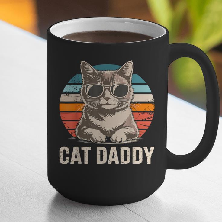 Cat Daddy Shirt Men Cat Lover Dad Fathers Day Graphic Print Coffee Mug