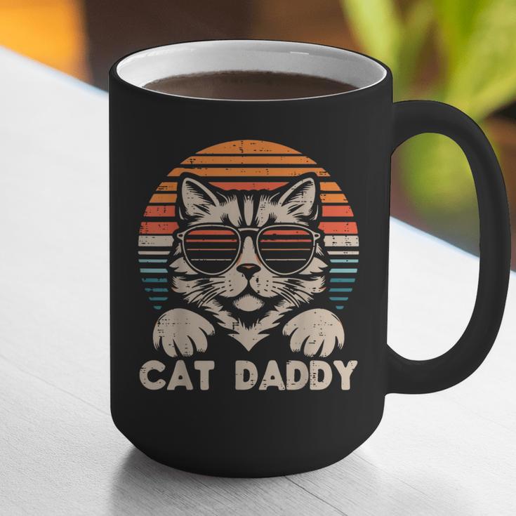 Cat Daddy Sunglasses Sunset Retro Fur Dad Papa Kitten Men Graphic Print Coffee Mug