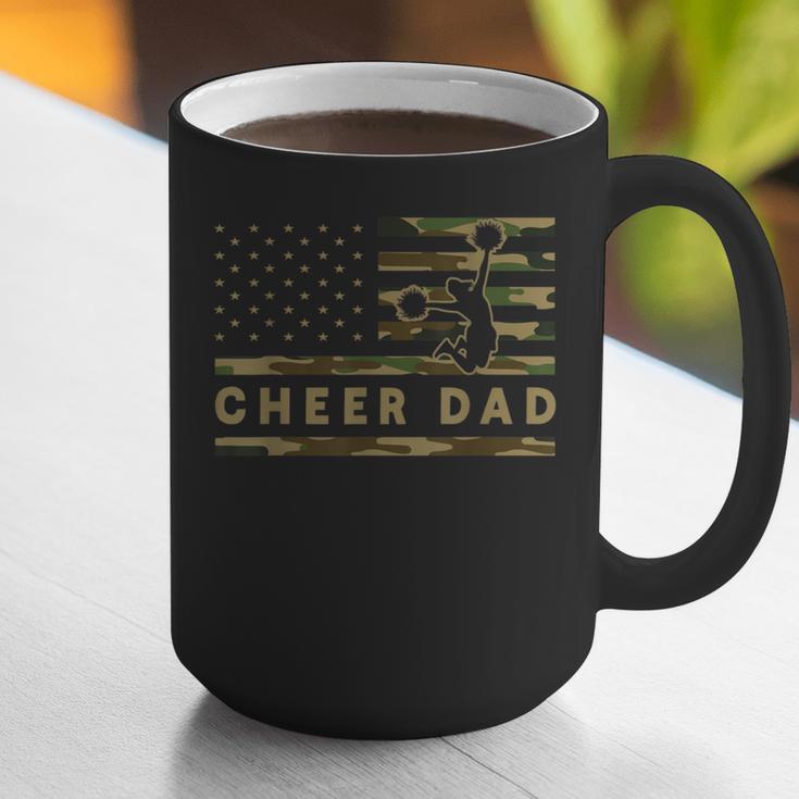 Cheer Dad Camo American Flag Cheerleader Supporter Graphic Print Coffee Mug