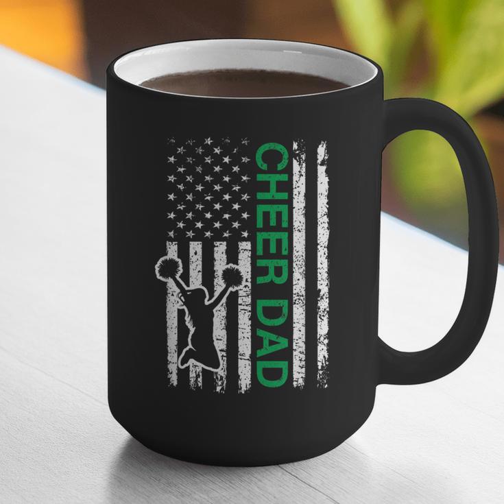 Cheer Dad Flag Green Cheerleading Graphic Print Coffee Mug