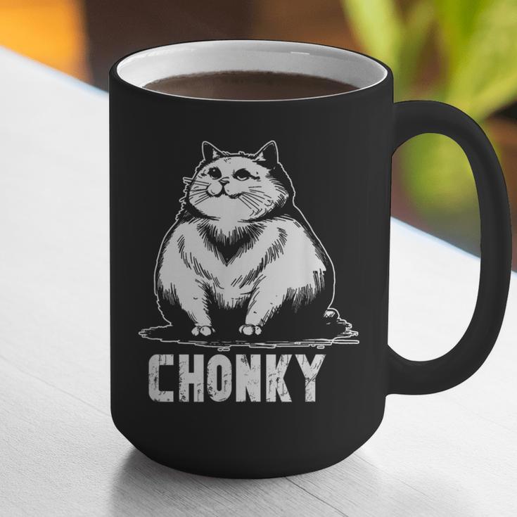 Chonk Fat And Hairy Cat Cats Kittens Dad Graphic Mom Funny Graphic Print Coffee Mug
