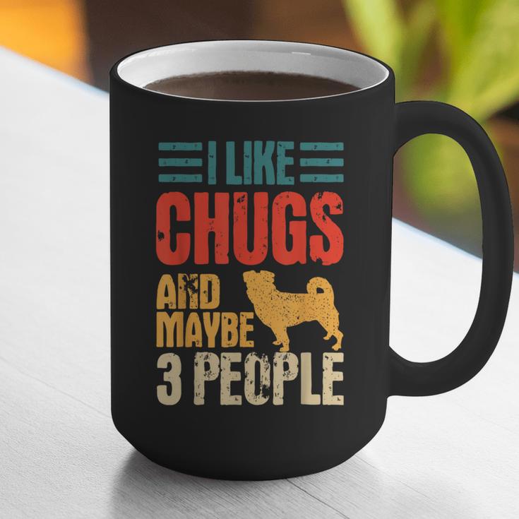 Chug Dog Retro Vintage Pughuahua Owner Fur Parent Introvert Graphic Print Coffee Mug