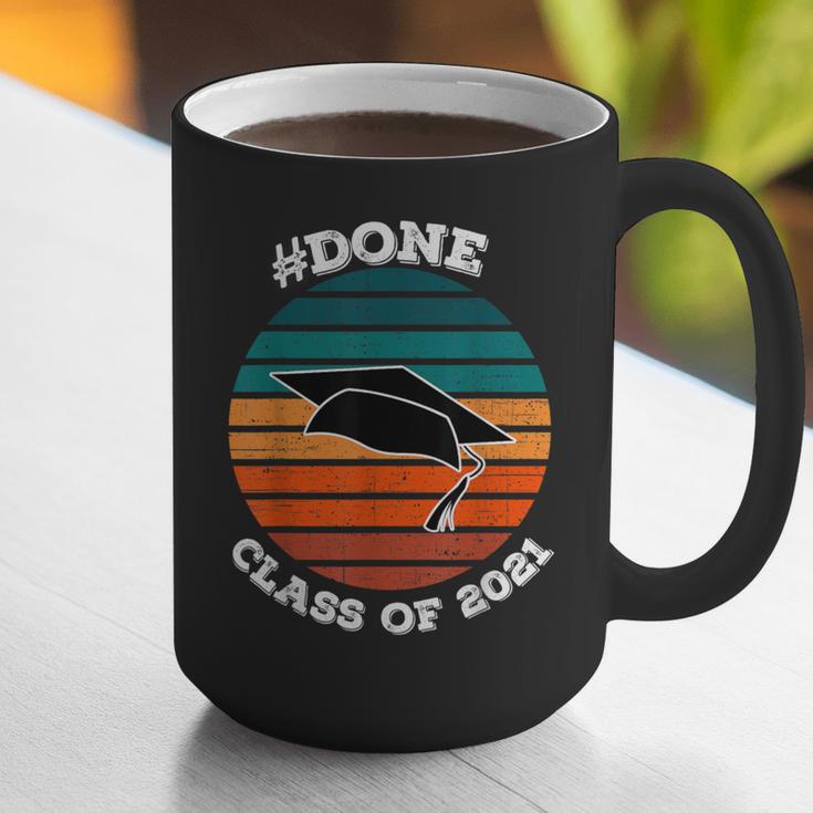 Class Of 2021 Done Senior Graduation Retro Sunset Graphic Print Coffee Mug