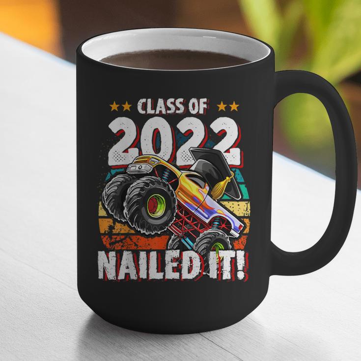 Class Of 2022 Monster Truck Graduation Cap Retro Sunset Boy Graphic Print Coffee Mug