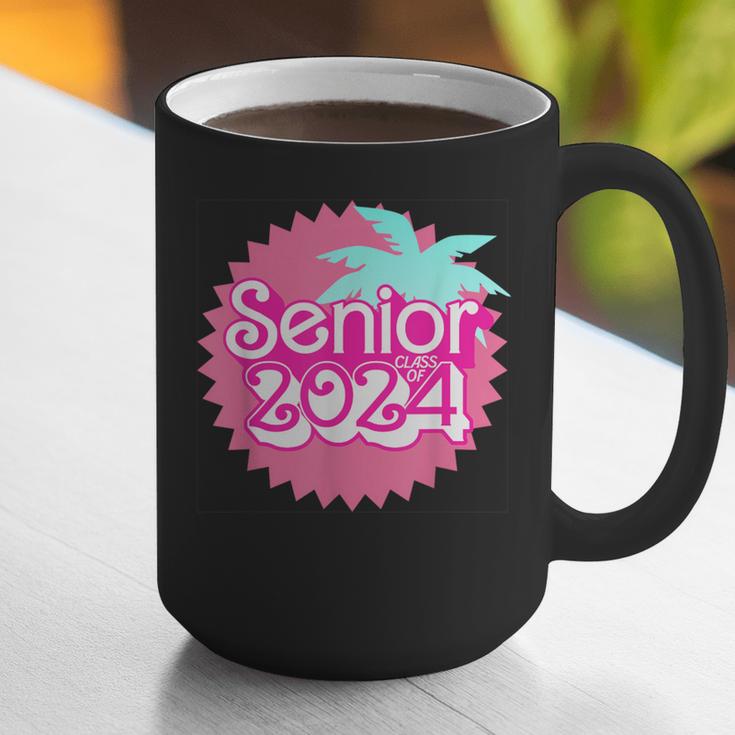 Class Of 2024 Senior Pink Retro Classic Girl Grad Graduation Graphic Print Coffee Mug
