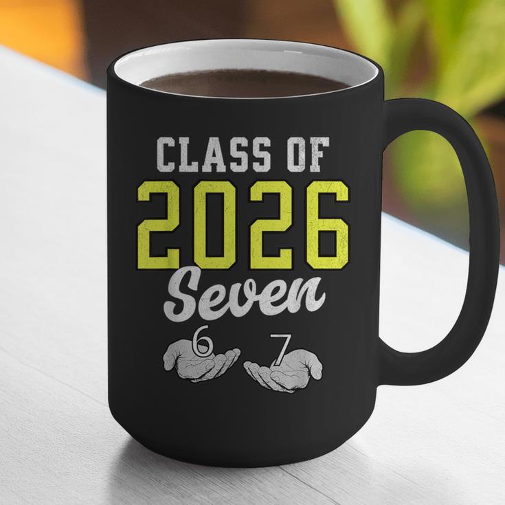 Class Of 2026 Six Seven Senior Yellow Graduation 6 7 Graphic Print Coffee Mug