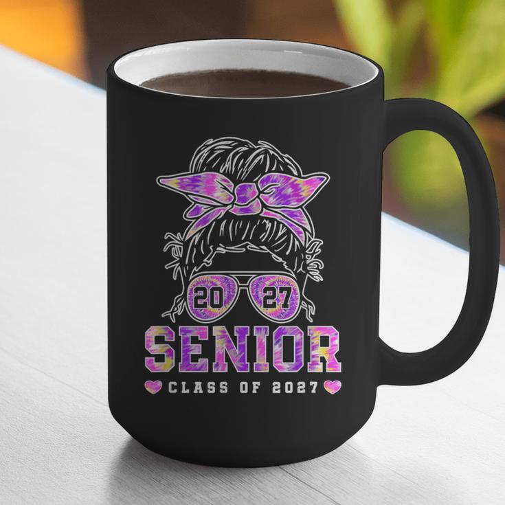 Class Of 2027 Senior Coquette Bow Messy Hair 26 Graduation Graphic Print Coffee Mug